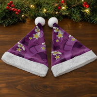 Purple Banana Leaf Hawaii Christmas Santa Hat Lau Maia Plumeria Tropical Summer Vibes