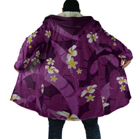 Purple Banana Leaf Hawaii Cloak Lau Maia Plumeria Tropical Summer Vibes LT14 - Polynesian Pride
