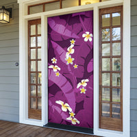Purple Banana Leaf Hawaii Door Cover Lau Maia Plumeria Tropical Summer Vibes LT14 - Polynesian Pride