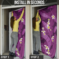 Purple Banana Leaf Hawaii Door Cover Lau Maia Plumeria Tropical Summer Vibes LT14 - Polynesian Pride