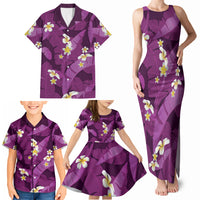 Purple Banana Leaf Hawaii Family Matching Tank Maxi Dress and Hawaiian Shirt Lau Maia Plumeria Tropical Summer Vibes LT14 - Polynesian Pride