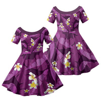 Purple Banana Leaf Hawaii Family Matching Tank Maxi Dress and Hawaiian Shirt Lau Maia Plumeria Tropical Summer Vibes LT14 Daughter's Dress Purple - Polynesian Pride