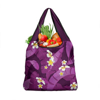 Purple Banana Leaf Hawaii Grocery Bag Lau Maia Plumeria Tropical Summer Vibes LT14 1-pack One Size Purple - Polynesian Pride