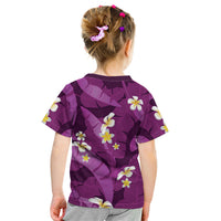 Purple Banana Leaf Hawaii Kid T Shirt Lau Maia Plumeria Tropical Summer Vibes LT14 - Polynesian Pride