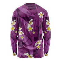 Purple Banana Leaf Hawaii Long Sleeve Shirt Lau Maia Plumeria Tropical Summer Vibes LT14 - Polynesian Pride