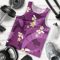 Purple Banana Leaf Hawaii Men Tank Top Lau Maia Plumeria Tropical Summer Vibes LT14 - Polynesian Pride