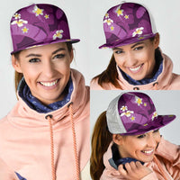 Purple Banana Leaf Hawaii Mesh Trucker Cap Lau Maia Plumeria Tropical Summer Vibes LT14 - Polynesian Pride