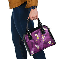 Purple Banana Leaf Hawaii Shoulder Handbag Lau Maia Plumeria Tropical Summer Vibes LT14 - Polynesian Pride