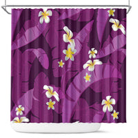 Purple Banana Leaf Hawaii Shower Curtain Lau Maia Plumeria Tropical Summer Vibes LT14 Purple - Polynesian Pride