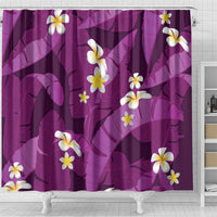 Purple Banana Leaf Hawaii Shower Curtain Lau Maia Plumeria Tropical Summer Vibes LT14 - Polynesian Pride