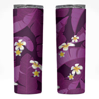 Purple Banana Leaf Hawaii Skinny Tumbler Lau Maia Plumeria Tropical Summer Vibes LT14 Purple - Polynesian Pride