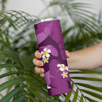 Purple Banana Leaf Hawaii Skinny Tumbler Lau Maia Plumeria Tropical Summer Vibes LT14 - Polynesian Pride