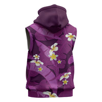 Purple Banana Leaf Hawaii Sleeveless Zip Hoodie Lau Maia Plumeria Tropical Summer Vibes LT14 - Polynesian Pride
