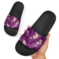 Purple Banana Leaf Hawaii Slide Sandals Lau Maia Plumeria Tropical Summer Vibes LT14 - Polynesian Pride