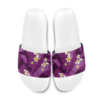 Purple Banana Leaf Hawaii Slide Sandals Lau Maia Plumeria Tropical Summer Vibes LT14 Purple - Polynesian Pride