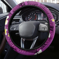 Purple Banana Leaf Hawaii Steering Wheel Cover Lau Maia Plumeria Tropical Summer Vibes LT14 - Polynesian Pride