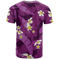Purple Banana Leaf Hawaii T Shirt Lau Maia Plumeria Tropical Summer Vibes LT14 - Polynesian Pride