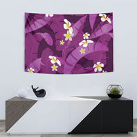 Purple Banana Leaf Hawaii Tapestry Lau Maia Plumeria Tropical Summer Vibes LT14 - Polynesian Pride
