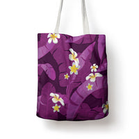 Purple Banana Leaf Hawaii Tote Bag Lau Maia Plumeria Tropical Summer Vibes LT14 - Polynesian Pride