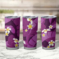 Purple Banana Leaf Hawaii Tumbler Cup Lau Maia Plumeria Tropical Summer Vibes LT14 - Polynesian Pride