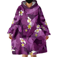 Purple Banana Leaf Hawaii Wearable Blanket Hoodie Lau Maia Plumeria Tropical Summer Vibes LT14 - Polynesian Pride