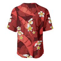 Red Banana Leaf Hawaii Baseball Jersey Lau Maia Plumeria Tropical Summer Vibes LT14 - Polynesian Pride