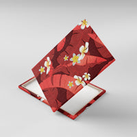 Red Banana Leaf Hawaii Canvas Wall Art Lau Maia Plumeria Tropical Summer Vibes LT14 With Frame Red - Polynesian Pride