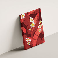 Red Banana Leaf Hawaii Canvas Wall Art Lau Maia Plumeria Tropical Summer Vibes LT14 - Polynesian Pride