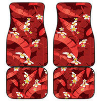 Red Banana Leaf Hawaii Car Mats Lau Maia Plumeria Tropical Summer Vibes LT14 - Polynesian Pride