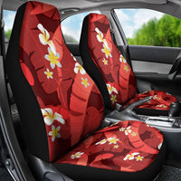Red Banana Leaf Hawaii Car Seat Cover Lau Maia Plumeria Tropical Summer Vibes LT14 - Polynesian Pride
