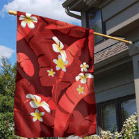 Red Banana Leaf Hawaii Garden Flag Lau Maia Plumeria Tropical Summer Vibes LT14 - Polynesian Pride