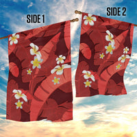 Red Banana Leaf Hawaii Garden Flag Lau Maia Plumeria Tropical Summer Vibes LT14 - Polynesian Pride