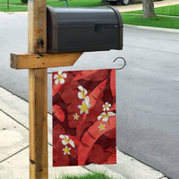 Red Banana Leaf Hawaii Garden Flag Lau Maia Plumeria Tropical Summer Vibes LT14 - Polynesian Pride