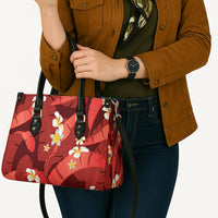 Red Banana Leaf Hawaii Leather Bag Lau Maia Plumeria Tropical Summer Vibes LT14 - Polynesian Pride