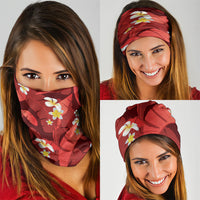 Red Banana Leaf Hawaii Neck Gaiter Lau Maia Plumeria Tropical Summer Vibes LT14 - Polynesian Pride