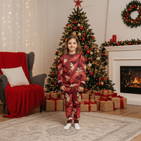 Red Banana Leaf Hawaii Christmas Pajama Set Lau Maia Plumeria Tropical Summer Vibes