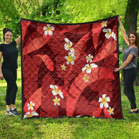 Red Banana Leaf Hawaii Quilt Lau Maia Plumeria Tropical Summer Vibes LT14 - Polynesian Pride