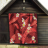 Red Banana Leaf Hawaii Quilt Lau Maia Plumeria Tropical Summer Vibes LT14 - Polynesian Pride
