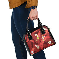 Red Banana Leaf Hawaii Shoulder Handbag Lau Maia Plumeria Tropical Summer Vibes LT14 - Polynesian Pride
