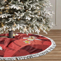 Red Banana Leaf Hawaii Tree Skirt Lau Maia Plumeria Tropical Summer Vibes