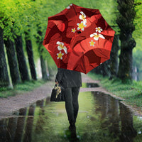 Red Banana Leaf Hawaii Umbrella Lau Maia Plumeria Tropical Summer Vibes LT14 - Polynesian Pride