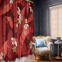 Red Banana Leaf Hawaii Window Curtain Lau Maia Plumeria Tropical Summer Vibes LT14 - Polynesian Pride
