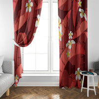 Red Banana Leaf Hawaii Window Curtain Lau Maia Plumeria Tropical Summer Vibes LT14 - Polynesian Pride