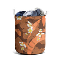 Orange Banana Leaf Hawaii Laundry Basket Lau Maia Plumeria Tropical Summer Vibes LT14 - Polynesian Pride