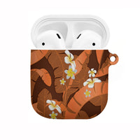 Orange Banana Leaf Hawaii AirPods Case Lau Maia Plumeria Tropical Summer Vibes LT14 Orange - Polynesian Pride