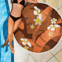 Orange Banana Leaf Hawaii Beach Blanket Lau Maia Plumeria Tropical Summer Vibes LT14 - Polynesian Pride