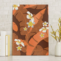 Orange Banana Leaf Hawaii Canvas Wall Art Lau Maia Plumeria Tropical Summer Vibes LT14 Without Frame Orange - Polynesian Pride