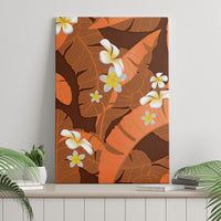 Orange Banana Leaf Hawaii Canvas Wall Art Lau Maia Plumeria Tropical Summer Vibes LT14 - Polynesian Pride