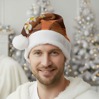 Orange Banana Leaf Hawaii Christmas Santa Hat Lau Maia Plumeria Tropical Summer Vibes