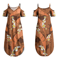 Orange Banana Leaf Hawaii Couples Matching Summer Maxi Dress and Long Sleeve Button Shirt Lau Maia Plumeria Tropical Summer Vibes LT14 - Polynesian Pride